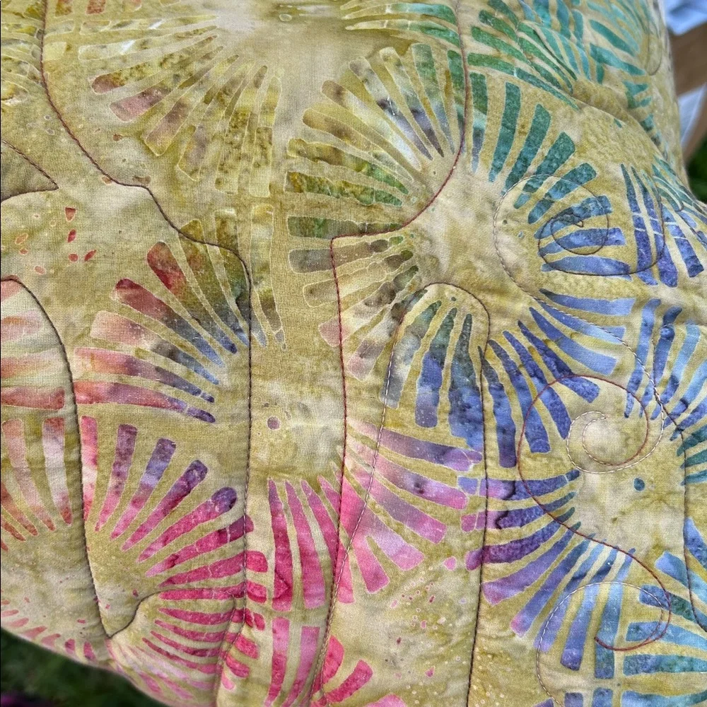 OOAK Handcrafted Wall Hanging Celestial Whimsigoth Applique Flowers Wool Batik